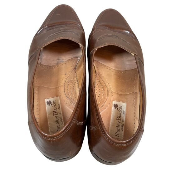 Stanley Blacker Italian Leather Brown Loafers - Picture 3 of 9